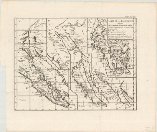 "Carte de la Californie Suivant I. la Carte Manuscrite de l'Amerique de Mathieu Neron Pecci olen Dresses a Florence en 1604...", Robert de Vaugondy/Diderot