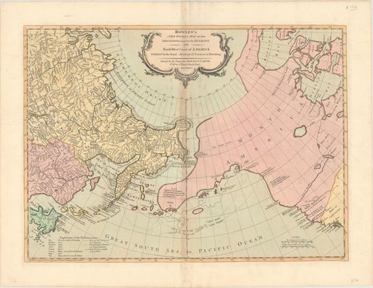 “Bowles's New Pocket Map of the Discoveries Made by the Russians on the North West Coast of America” by Bowles & Carver