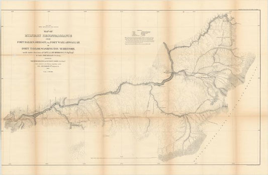 “[4 Folding Maps with] Report on the Construction of a Military Road from Fort Walla-Walla to Fort Benton” by U.S. War Department