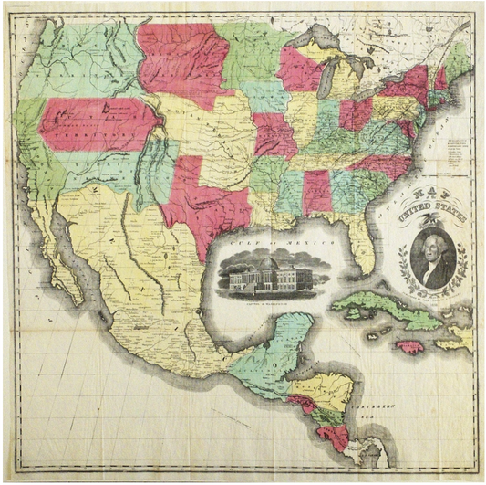 Map of United States showing the result of 1851