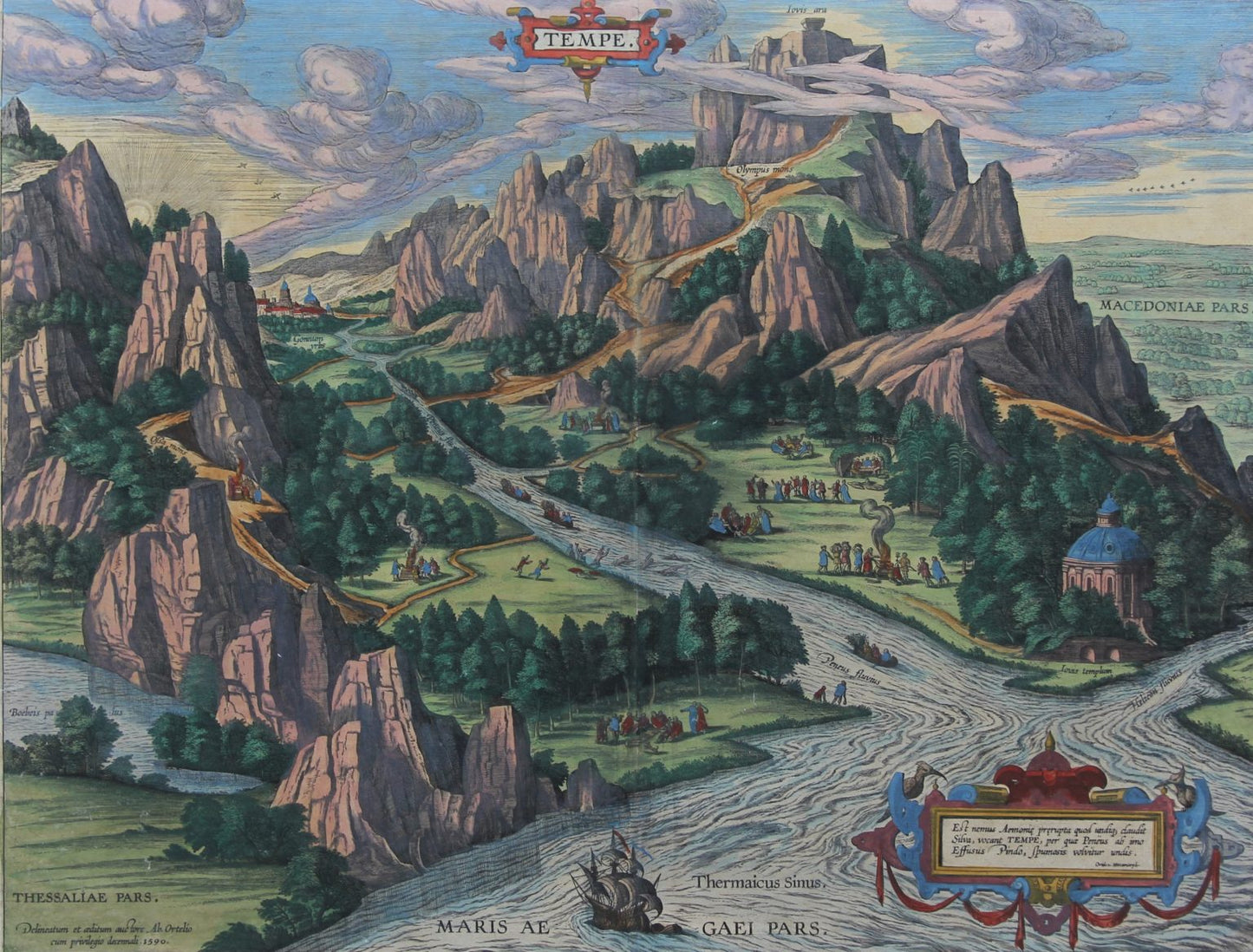 View of Tempe in Thessalia by Ortelius